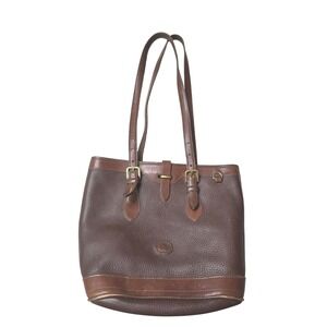Dooney & Bourke Vintage All Weather Leather Tote Bag Brown British Made USA C2